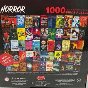 1000-Piece Horror Movie Puzzle By Re-Marks With Classic Covers Of Scary Books